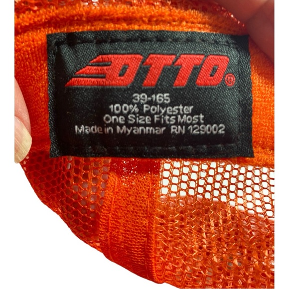 OTTO "Country Bumkin" Orange Snap Back Trucker Hat - Picture 6 of 6